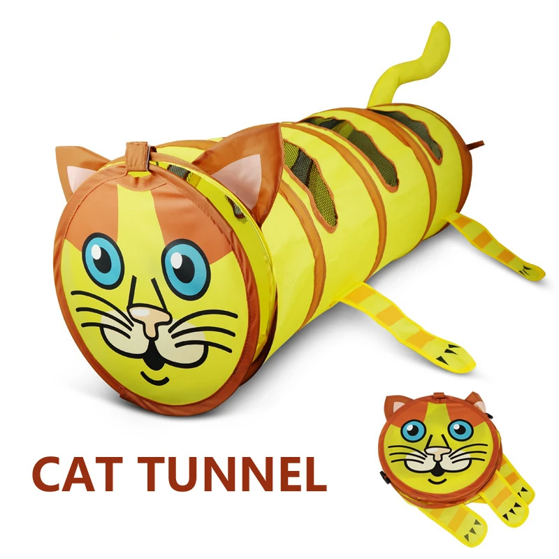

Cat Toy Play Tunnel 4 Color Funny Cat Long Tunnel Kitten Play Toy Collapsible Bulk Cat Toys Play Tunnel