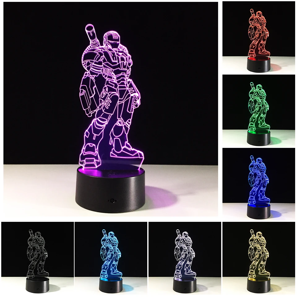 Chaohui герой Marvel различные фигурки Железный человек 3D светодиодный ночник многоцветный Домашний Светильник Декор Рождественский детский подарок мультяшная игрушка