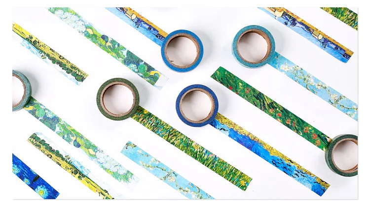 Creative Van Gogh Oil Painting Japanese Masking Washi Tape Decorative Adhesive Tape Diy Scrapbooking Sticker Label Stationery