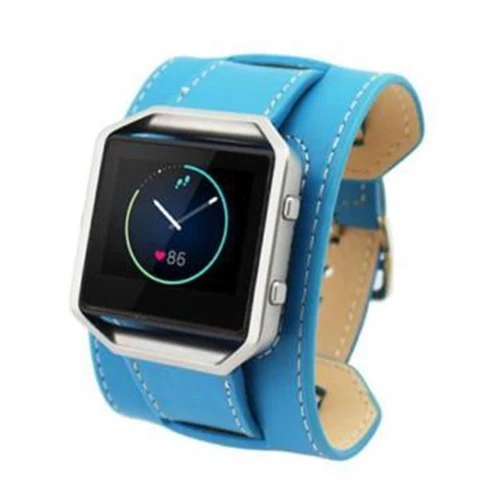 Double Tour из кожи манжеты часы ремешок для fitbit Blaze светодиодные Tracker часы, браслет тип синий
