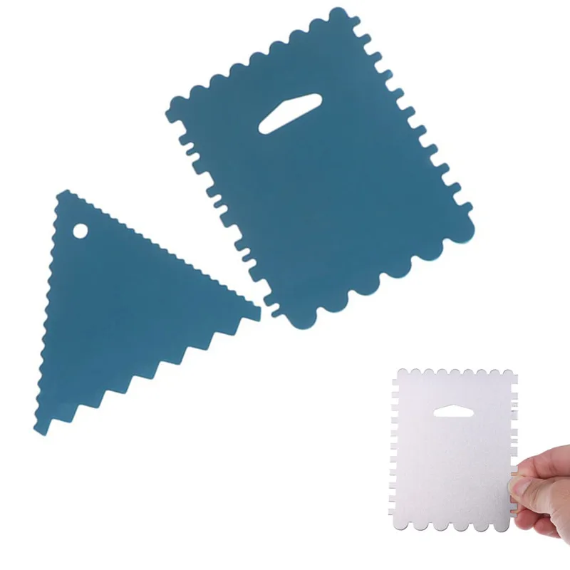 

1pcs / 2pcs DIY Comb Design Cake Side Icing Scraper Icing Edge Set Baking Tools Cake Scraper Kitchen Cake Decorating Tools