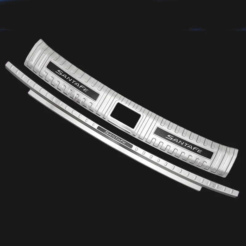 

Stainless Steel Rear Bumper Protector Sill Scuff Plate Door Sill Fit For Hyundai Santa Fe TM 2019 2020