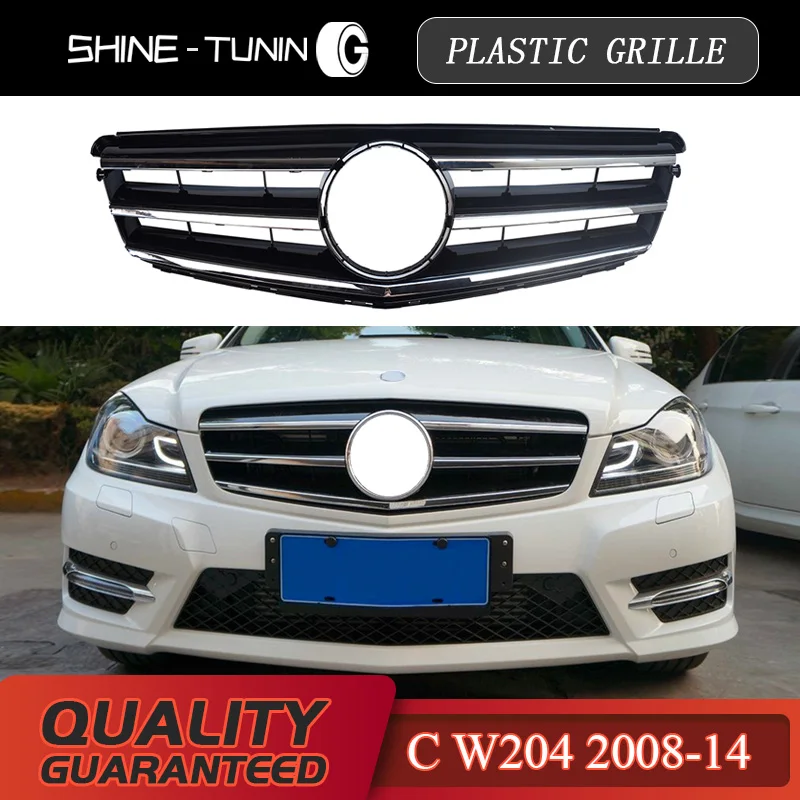 ABS Paraurti anteriore Griglia Mesh Styling Adatto per W204 Classe C 2008-2014 Yctze Griglia