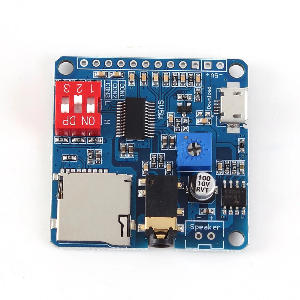 For Arduino 5W Voice Playback Amplifier Module MP3 Music Player SD/TF Card Integrated UART I/O Trigger Class D