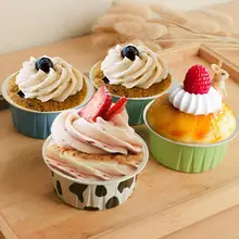 10 шт. одноразовый алюминий выпечки чашки многоцветные Creme брюле десерт овальное Фигурное пирожное-Корзиночка чашки с крышками Торт Инструменты для яиц