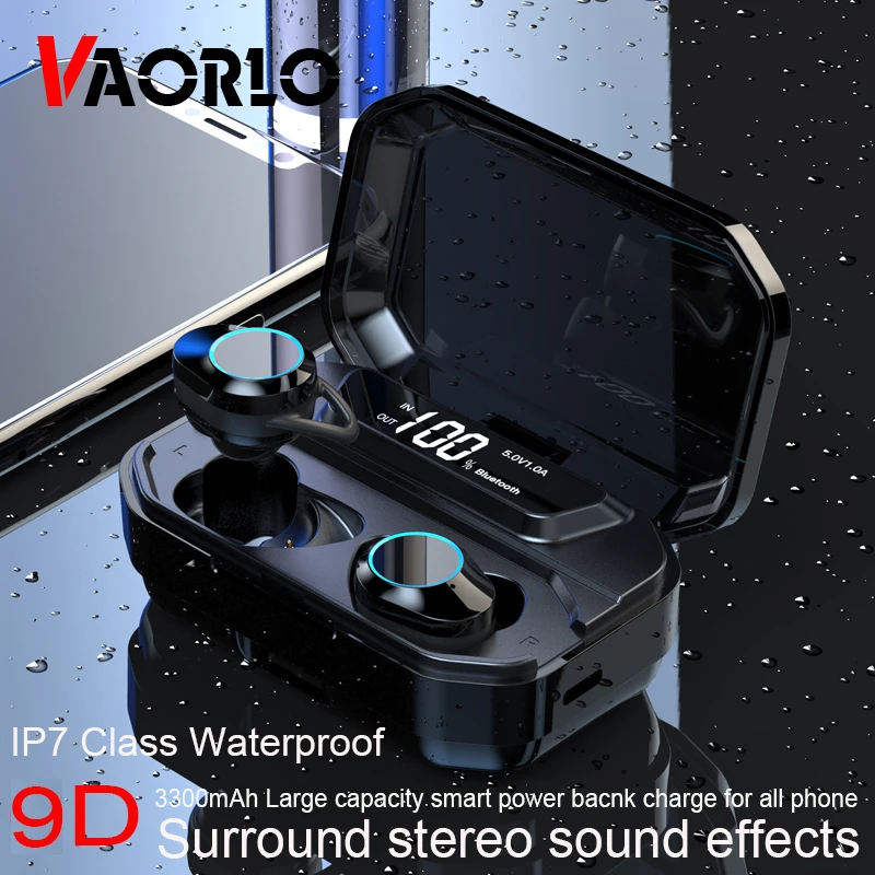 Auriculares inalámbricos G02 con Bluetooth 5,0, de audio estéreo 9D, con cancelación de ruido, IPX7, resistente al agua, pantalla LED, soporte para teléfono inteligente|Auriculares y audífonos| - AliExpress