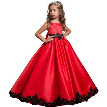 

3-12yrs Girls Dresses Wedding Dresses cinderella Kids Wear Bow Princess Party Dress With Little Flower Lace Baby Girls Clothes