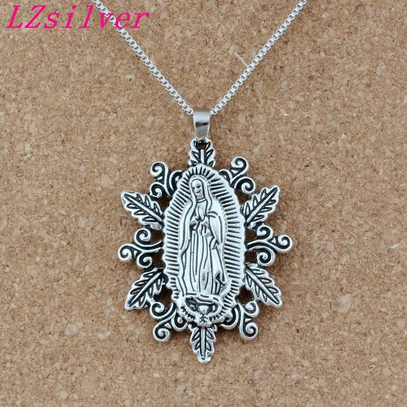 

10pc/lots Antique silver Our Lady of the Holy Scapular Medal Religious Pendant Necklaces 23.6inches 54.8X37mm Pendant A-482d