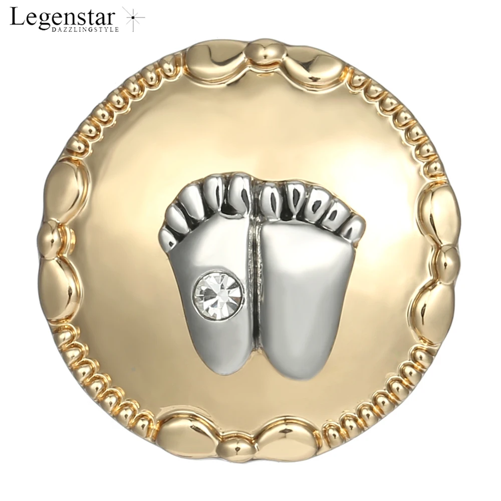 

10Pcs/Lot Footprints 18mm Snap Button Jewelry Zinc Alloy Round Ginger Snaps Fit Interchangeable For Women Snaps Bangles&Bracelet
