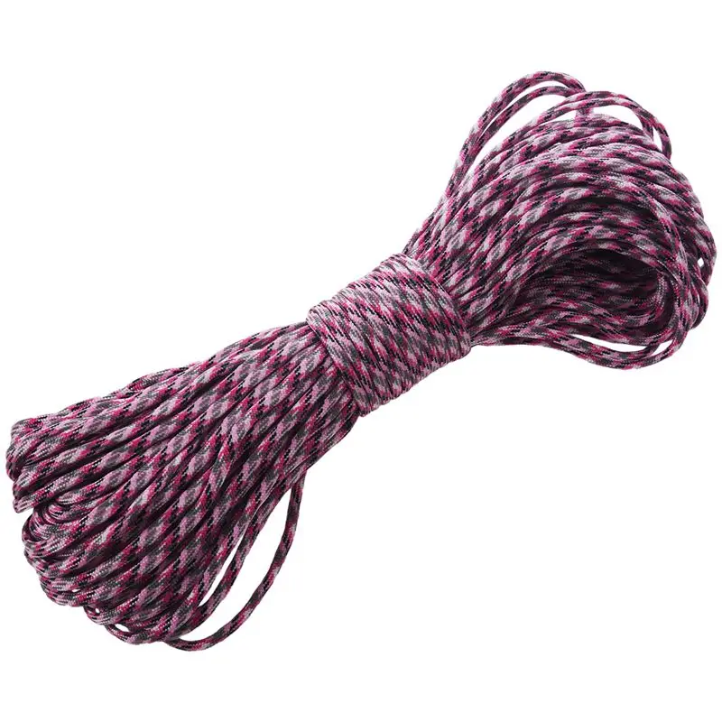 550 Paracord 7 الداخلية السواحل مل المواصفات النوع الثالث Bushcraft بقاء الحبل حبل ، 100 FT الأحمر التمويه (#61)
