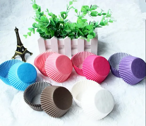 

Free Shipping 100pcs/lot Pure Color High Temperature Baking Cup/ Paper Cupcake Liners/ Cake Wrappers