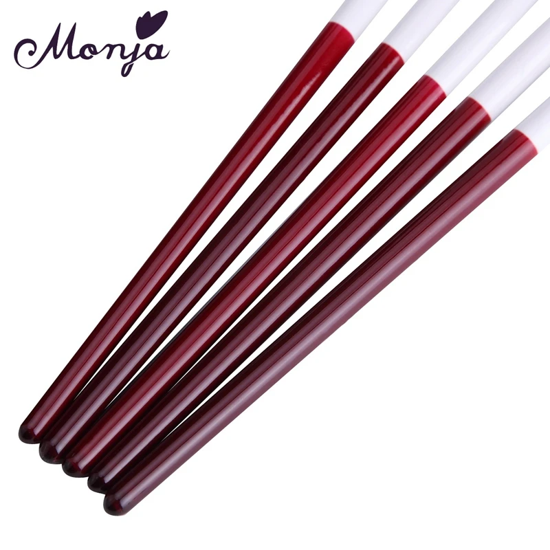 Monja 5Pcs/Set Of Nail Art Acrylic Uv Gel Silicone Sculpture Engraving Embossed Styling Embellished Brush Manicure Tools