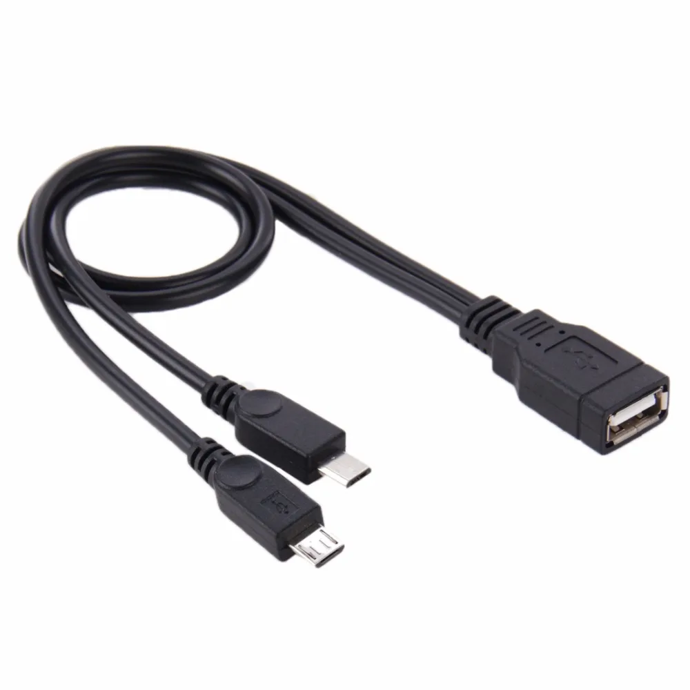 

High Quality USB 2.0 Female to 2 Micro USB Male Cable, Length: About 30cm