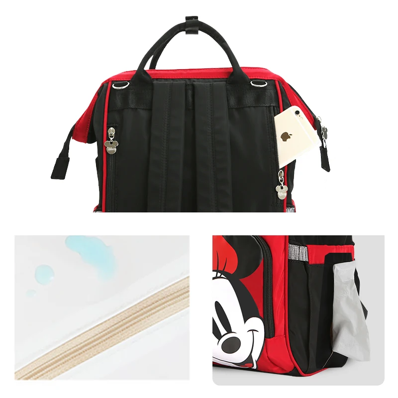 Disney рюкзак для мам, сумка для подгузников, дорожная Большая вместительная Детская сумка, сумка для детских подгузников, сумка для ухода за ребенком, изоляционные сумки