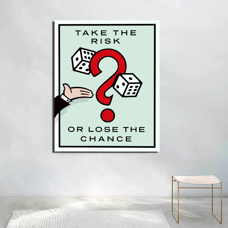 Alec Monopoly Take The Risk Wall Art Холст Картина плакатный принт Современная живопись настенные картины для гостиной украшения дома