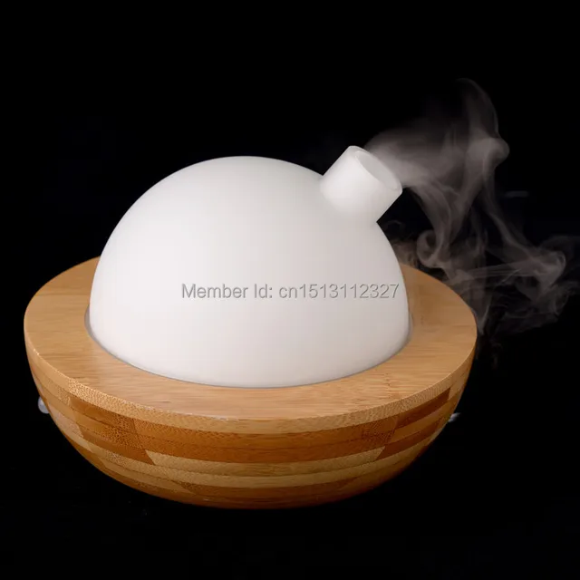 New design bamboo and glass bowl essential oil diffuser humidifier air