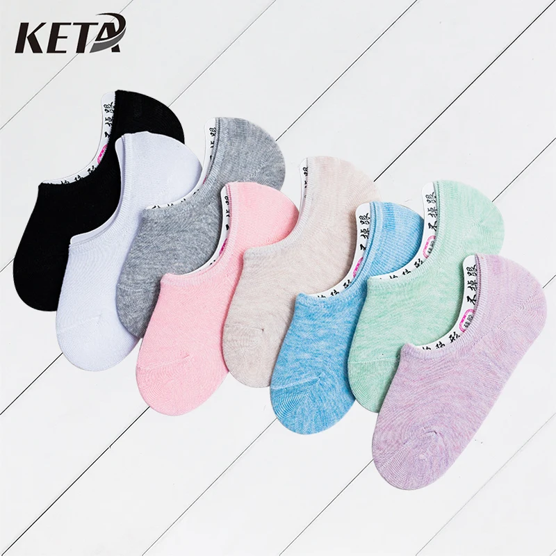 [Кета] Карамельный цвет Для женщин хлопковые носки на весну летние шорты следы женский Повседневное носки до лодыжки носки для девочек