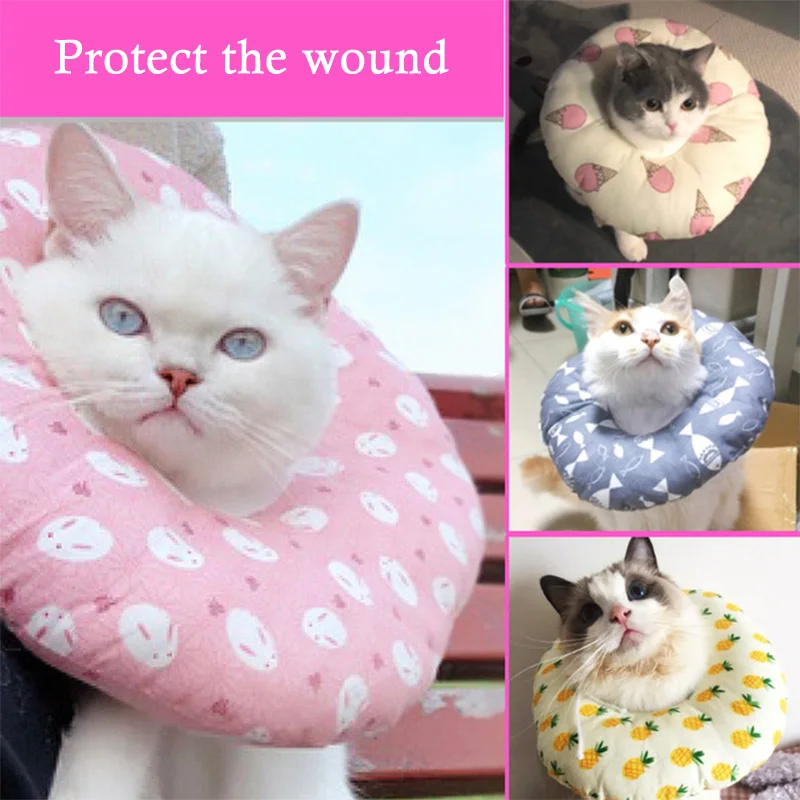

Pet Cat soft Elizabeth Protective Recovery sterilization Elizabeth Collar for Preventing Licking Wound Double Sides Available