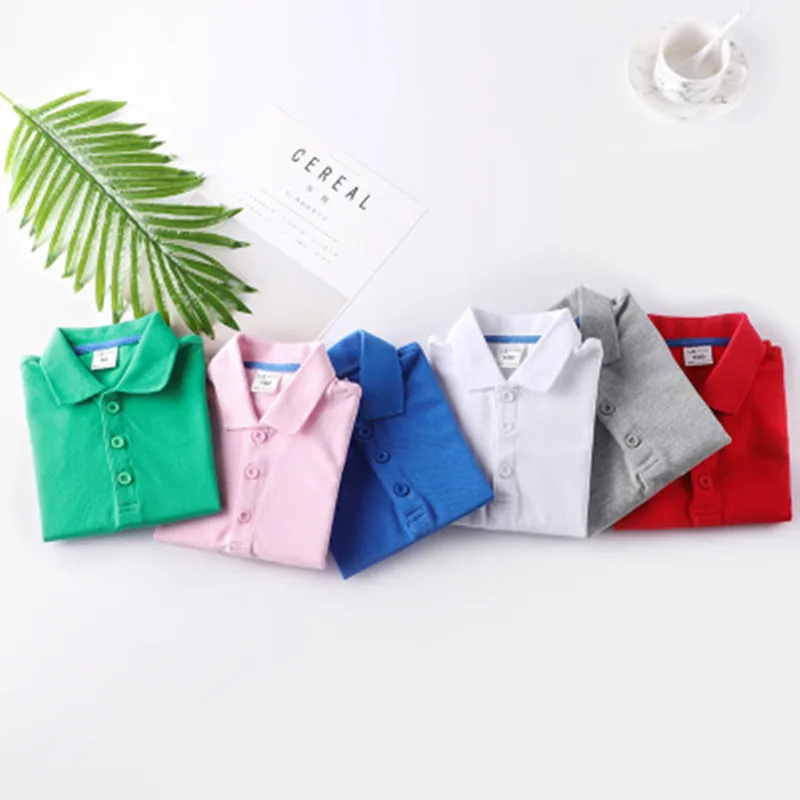 

2019 New Boys Shirt Summer Turn-down Collar Polos Shirt Casual Cotton Solid Kid Clothes Handsome ShortSleeve Clothes