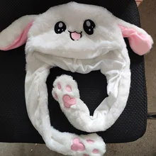 Шапка с заячьими ушами может двигаться подушка безопасности магнитная шапка Плюшевые игрушки подарки JT-Прямая поставка