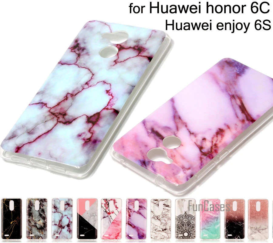 Marble Style Case For Huawei Honor 6C Silicon Cover Enjoy 6S Soft TPU Mobile Phone | Мобильные телефоны и аксессуары