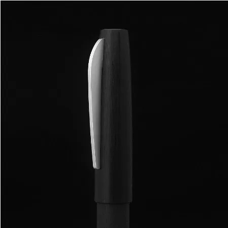 

New Launched KACO EDGE Black Brushed Metal Fountain Pen with 2 Converters Ink Pen Schmidt EF/F/M Nib with Gift Box for Office