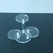 

set of three rounds acrylic display risers circular stand rack for nail polish bottle cosmetics support holder small showcase