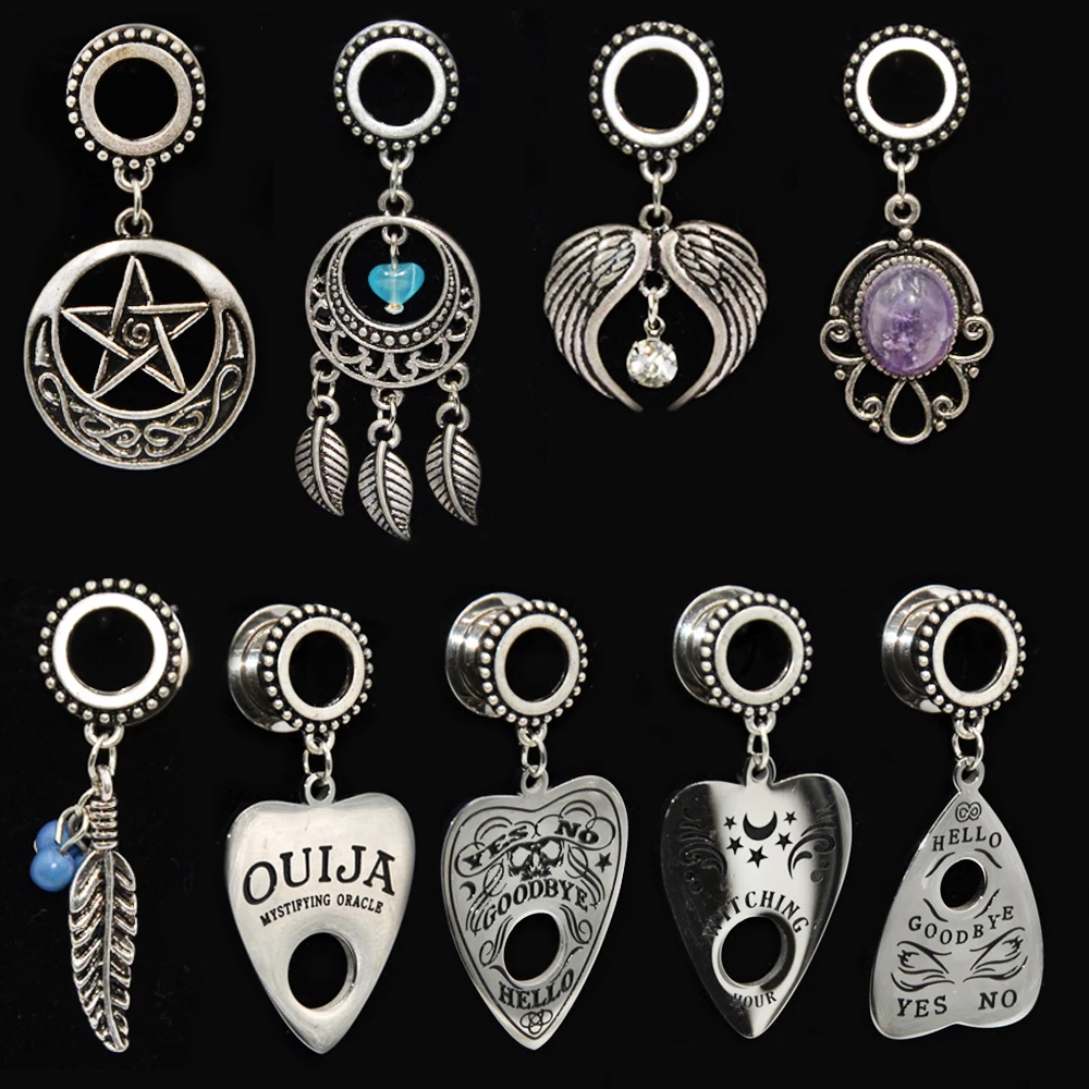 Covet Jewelry Skull CZ Fake Taper 316L Surgical Steel