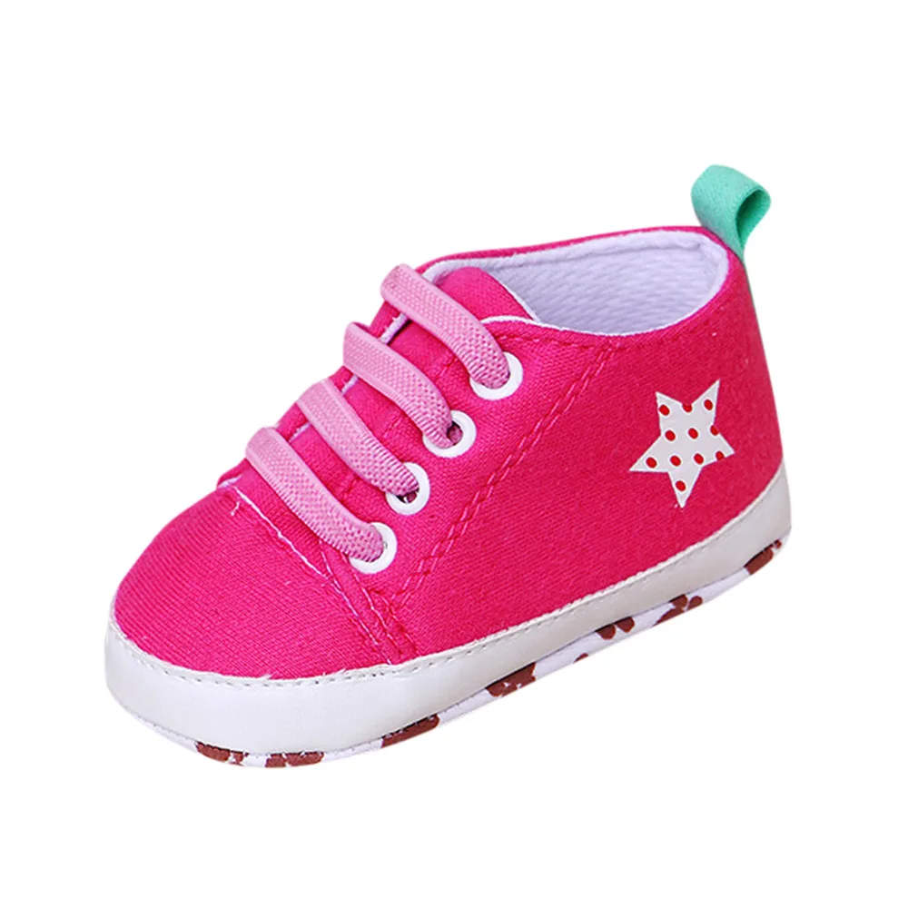 SAGACE Cartoon Newborn Kids Boys Girl Slip On Soft Sole Prewalker Casual Fitness Infant Baby Unisex Boy Girl First Walker Shoes - Цвет: Hot Pink