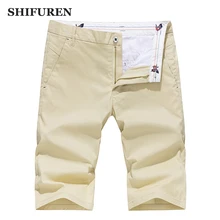 SHIFUREN/Новинка года; летние мужские шорты-карго; Удобные однотонные повседневные пляжные шорты средней длины из хлопка; брюки большого размера 28-40