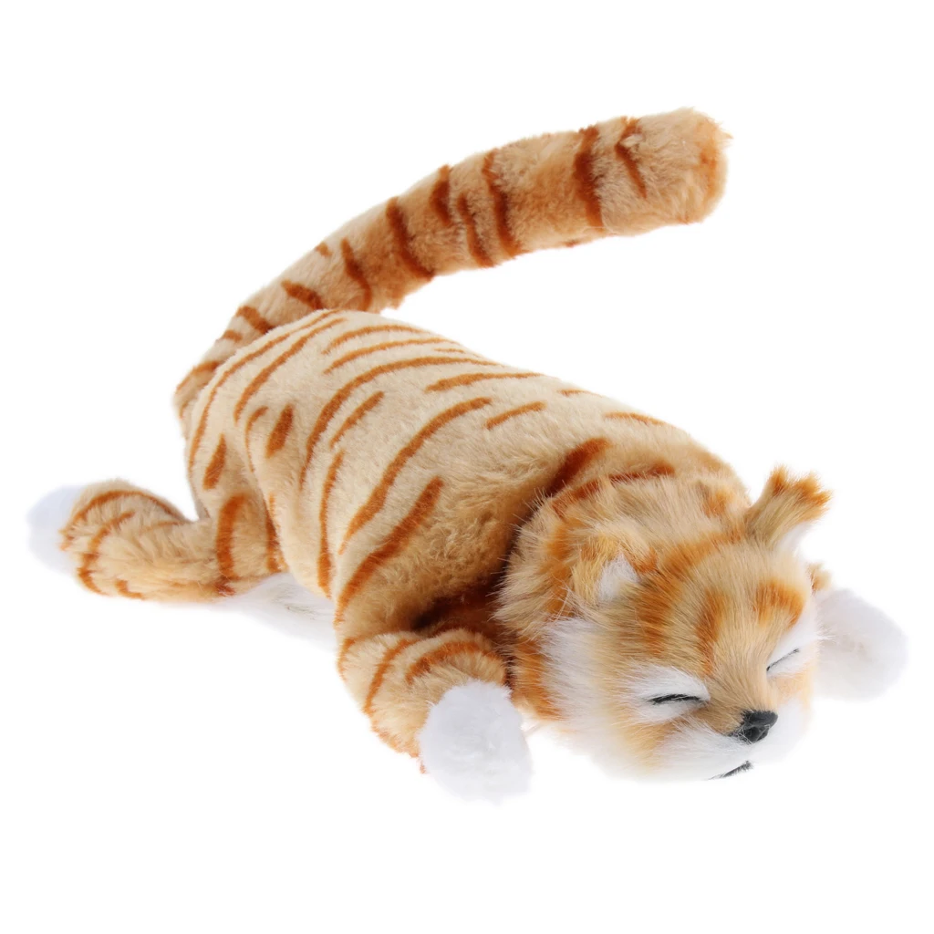 Naughty Rolling & wagging Tail Cat Electronic Pet Soft Plush Stuffed Animal Kids Baby Toys Home Decor
