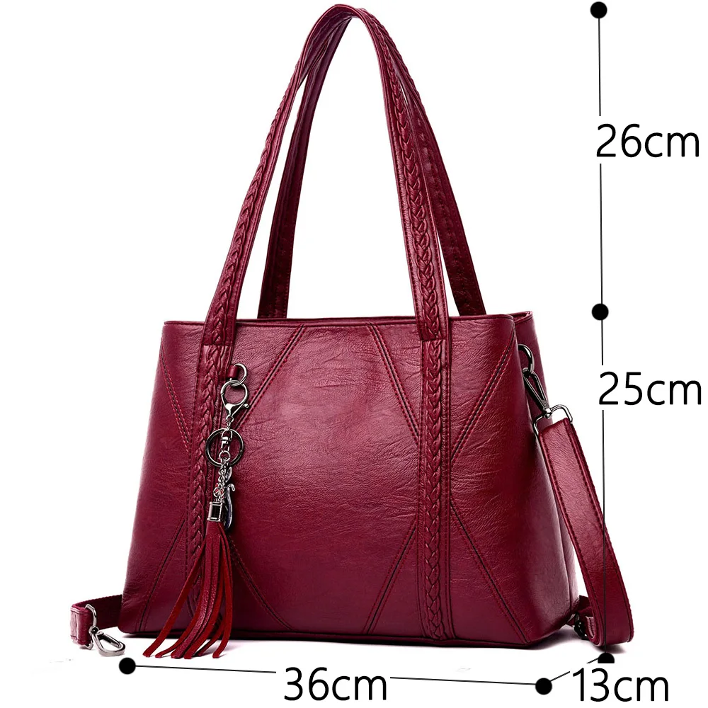 New Leather Tassel bags Large Capacity Women Shoulder Messenger Bag Handbag Famous Big Bag Designer Handbags High Quality Sac New Leather Tassel bags Large Capacity Women Shoulder Messenger Bag Handbag Famous Big Bag Designer Handbags High Quality Sac