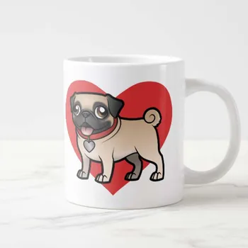 

Cute Pug Love Heart Mug Dog Dogs Gift Mug - High Quality 11oz Coffee Tea