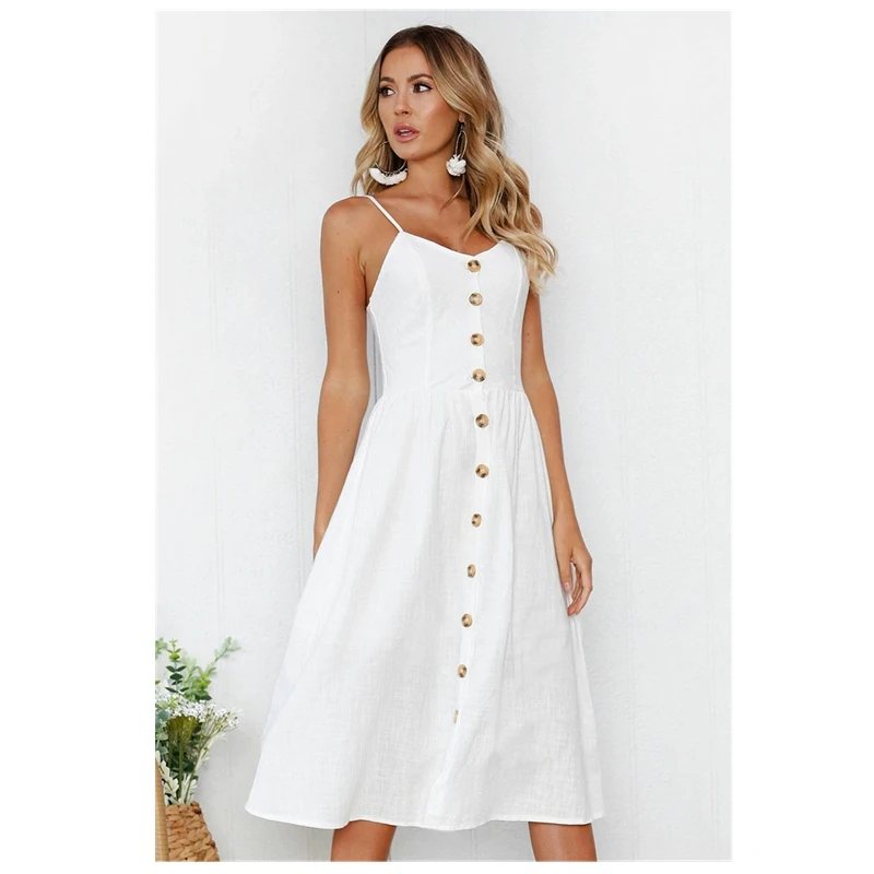 

New Women Summer Fashion Simple Casual Sleeveless Strap Evening Beach Dress Unique Design Daily Slimmer Holiday Sundress Dress