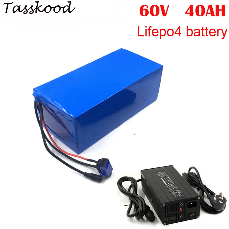 No taxes EV lithium lifepo4 60v 40ah li ion battery pack for electric scooter+5A charger