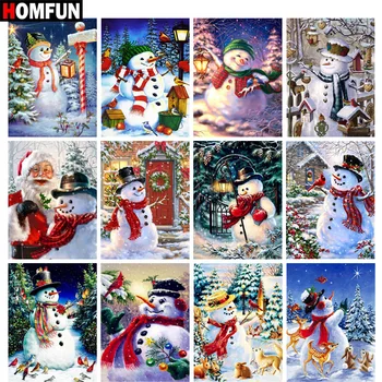 

HOMFUN Full Square/Round Drill 5D DIY Diamond Painting "Christmas snowman" 3D Embroidery Cross Stitch 5D Home Decor Gift