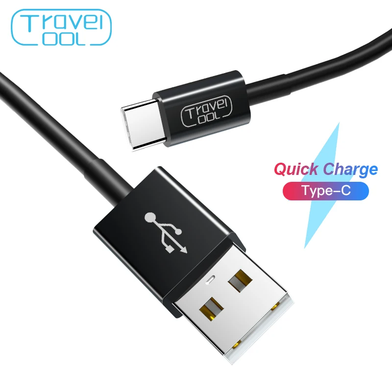 Travelcool نوع C كابل يو اس بي 2.1A سريع شحن كابل بيانات ل سامسونج هواوي Xiaomi نوع C usb الأسود القرش 2 الهاتف المحمول الكابلات