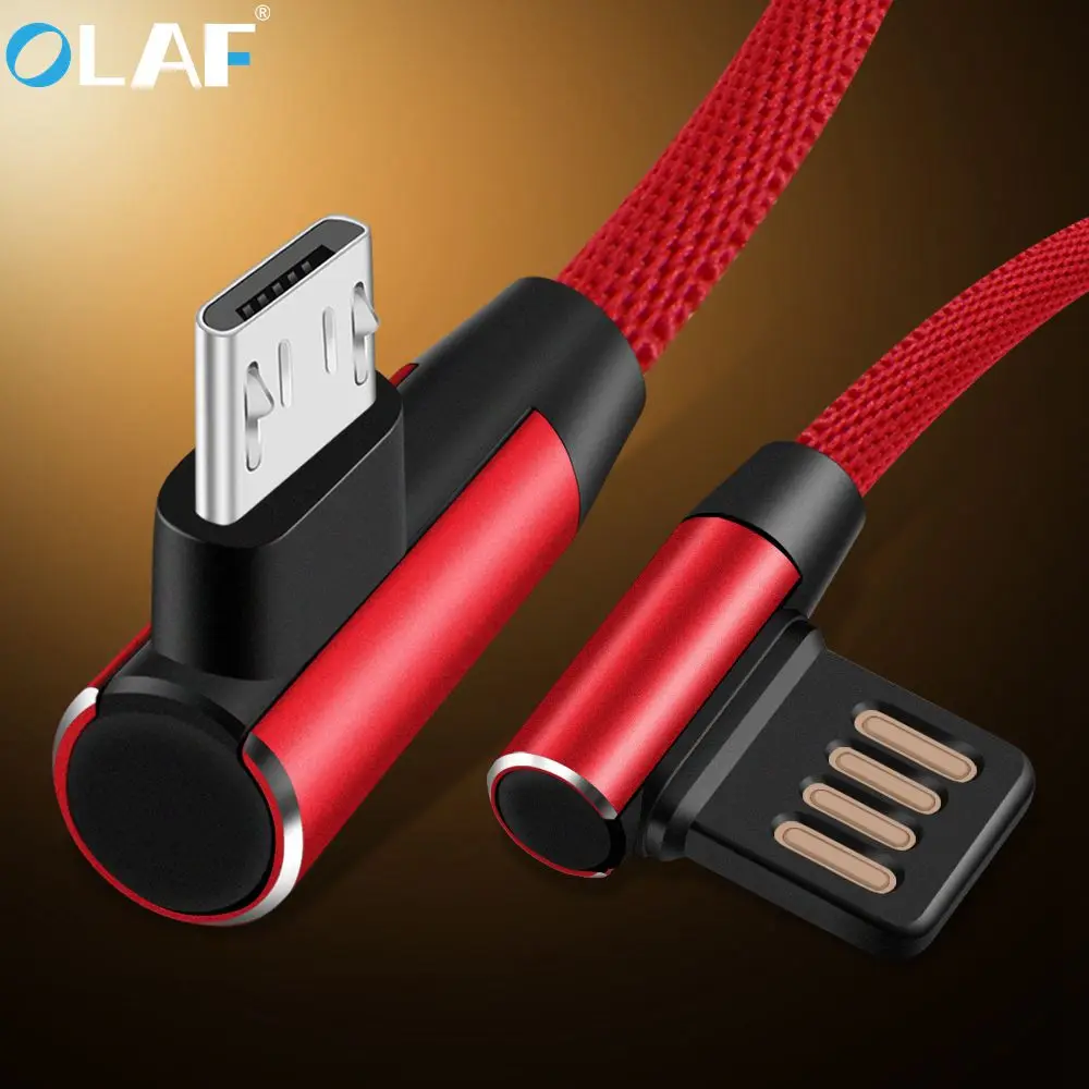 

OLAF 90 Degree Micro USB Cable Fast Charging For Samsung Galaxy S7 S6 Edge J3 J5 J7 Xiaomi Android Mobile Phone Charger Cables