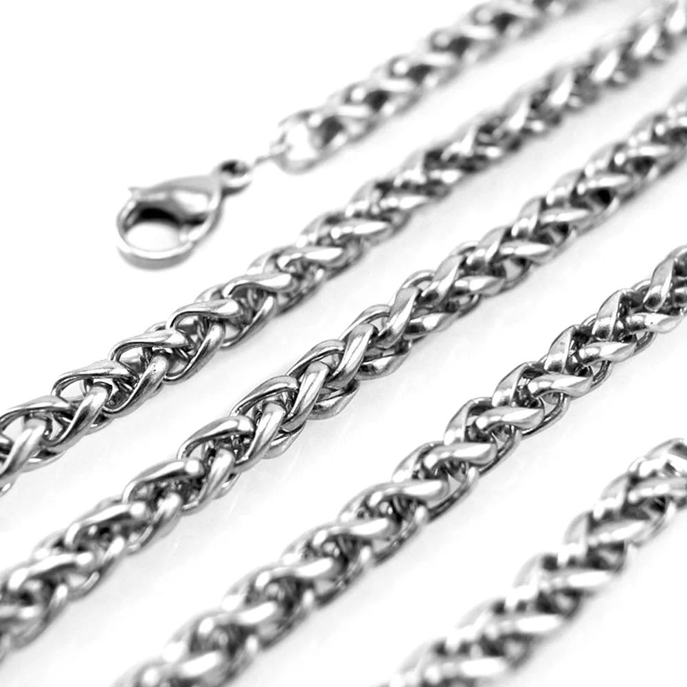 Wheat Link chain necklace 4/5/6mm width Braided chains popular Diy jewelry Stainless steel high quality 10pcs | Украшения и