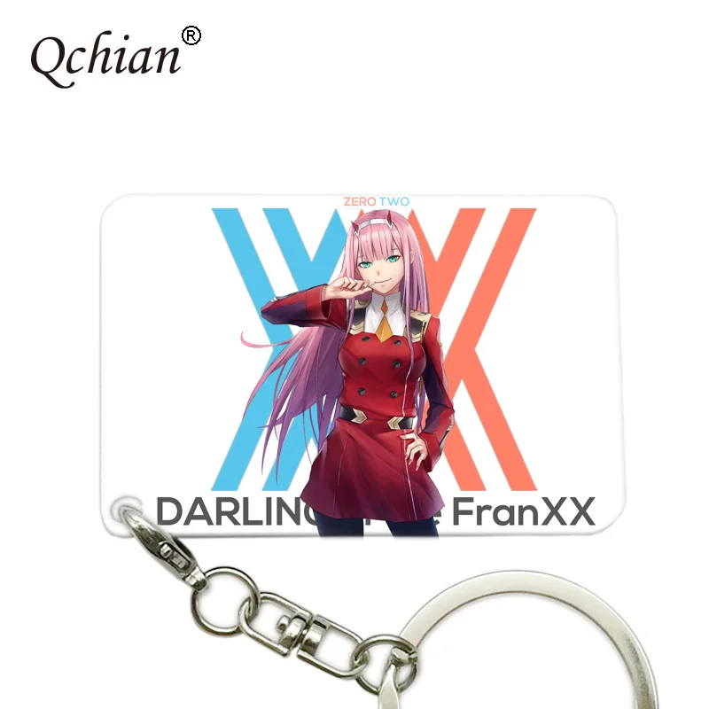 Розовое золото Аниме DARLING In The FRANXX ZERO TWO hiro Ichigo деревянный брелок мультфильм милый Otaku брелок подарок кулон подарок на Рождество - Цвет: Розовое золото