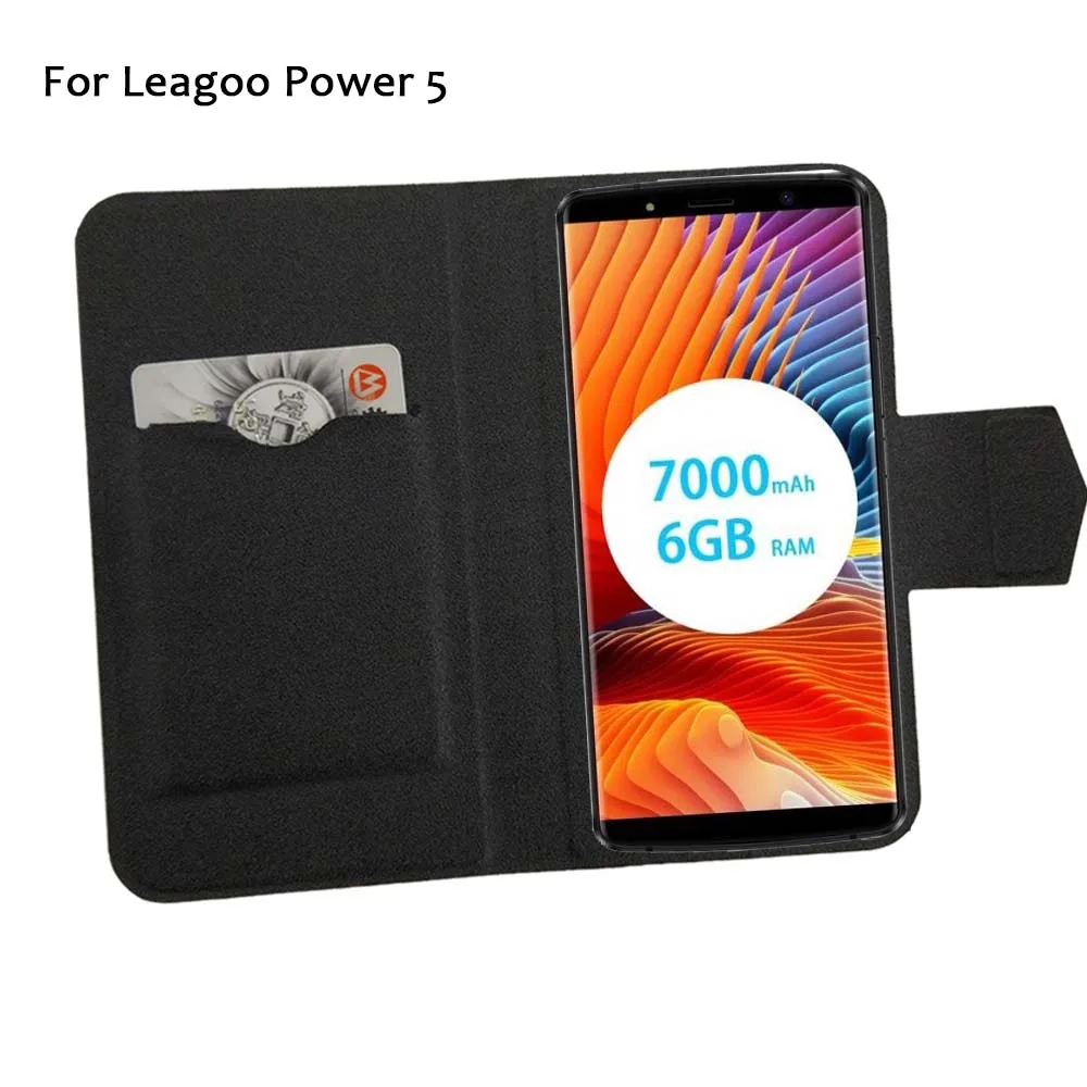 

5 Colors Hot! Leagoo Power 5 Case Phone Leather Cover,Factory Direct Protective Full Flip Stand Leather Phone Shell Cases
