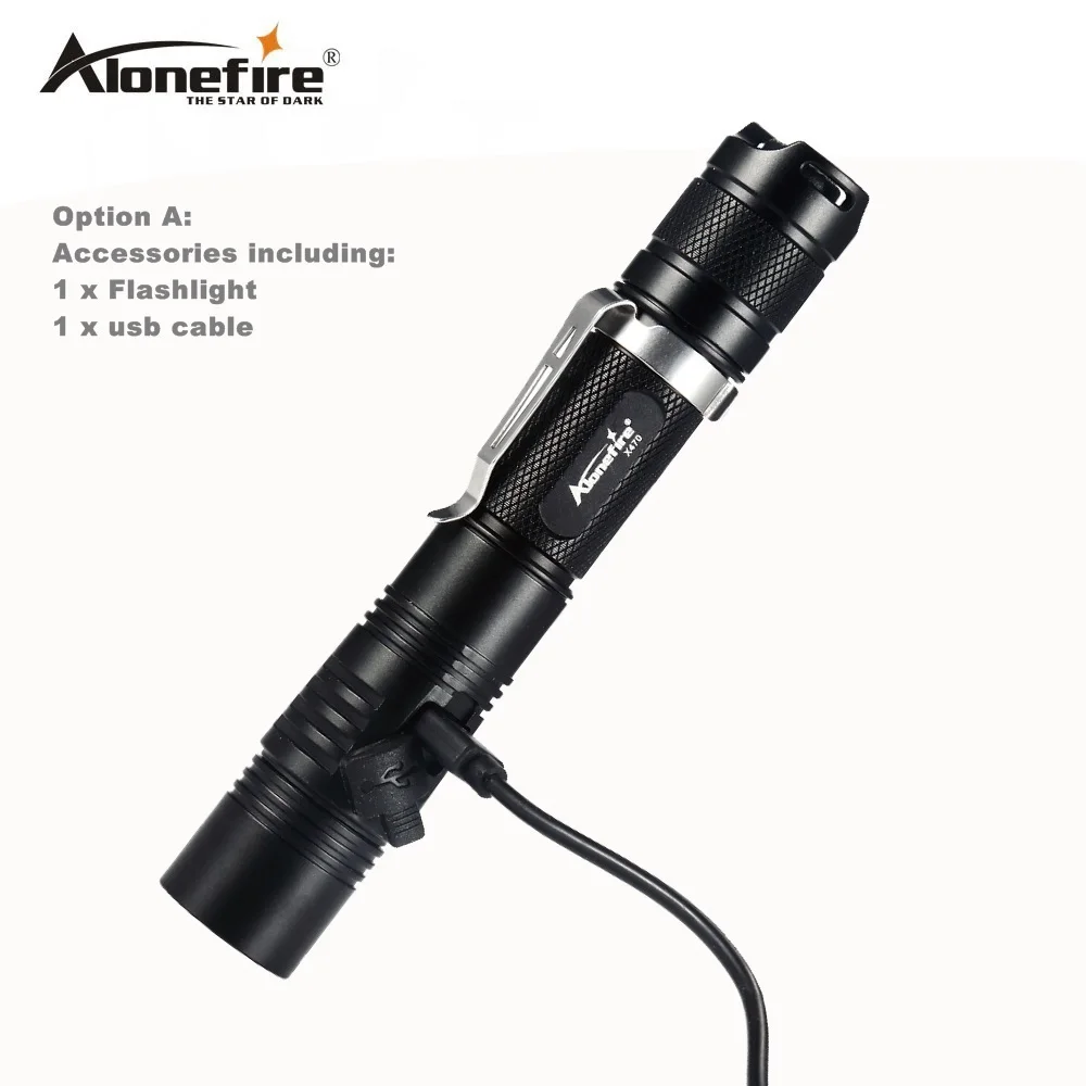 Alonefire X470 LED USB фонарик 18650 CREE xpl Тактический Перезаряжаемые фонарик Велосипедные фары Lanterna Водонепроницаемый светодиодный фонарик - Испускаемый цвет: Option A