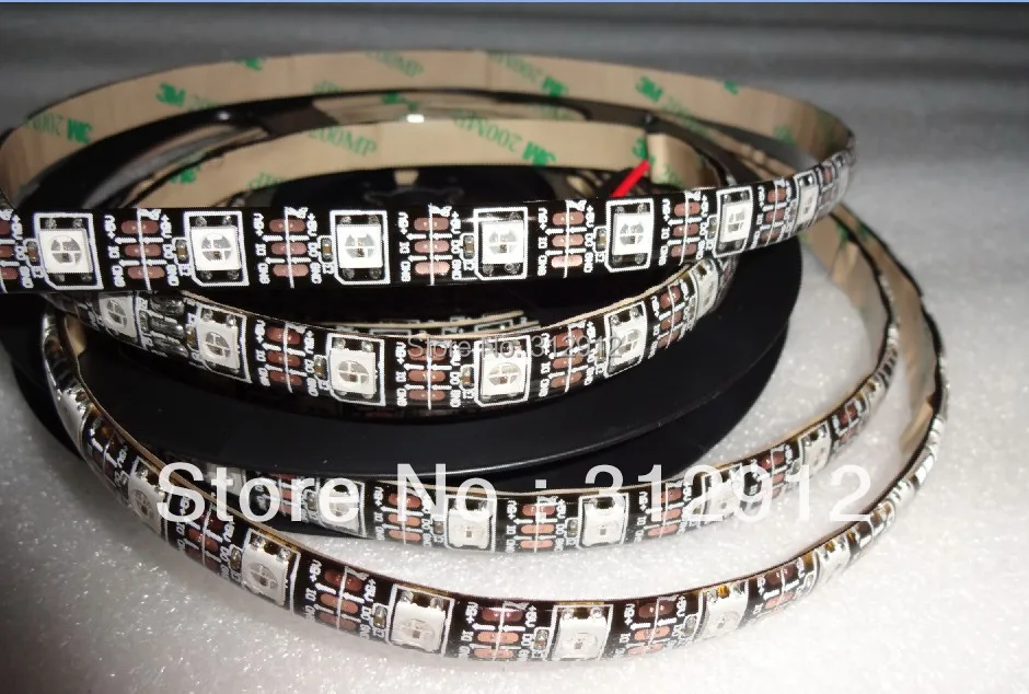 4 м DC5V IP65 WS2812B светодиодная цифровая полоса 60 шт. WS2812B/m с пикселей 57 6 Вт Черная