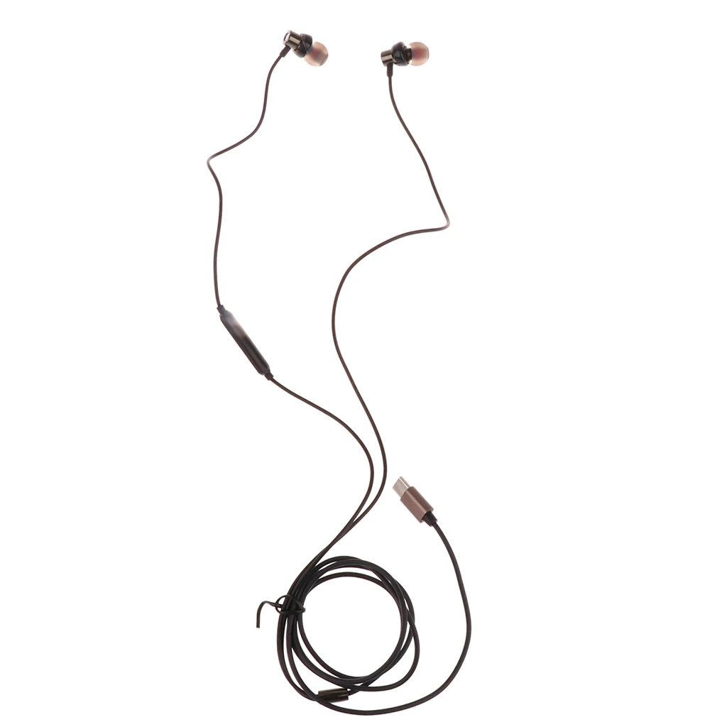 MagiDeal New Type C Earphone Earbud Stereo Headset Wired Control for Moto Z / Z Force Letv USB Type C Port Smartphones 2Colors