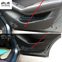 4 шт./лот для 2013-2017 Mazda CX-5 CX5 CX 5 Искусственная кожа автомобиля наклейки аксессуары защита Двери Kick крышка автомобильные аксессуары