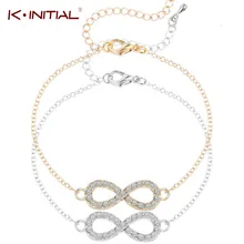 Kinitial известный CZ Бесконечность 8 простой браслет на запястье Бесконечность BFF браслет Дружба лучший друг мин 1 шт. женские модные ювелирные изделия