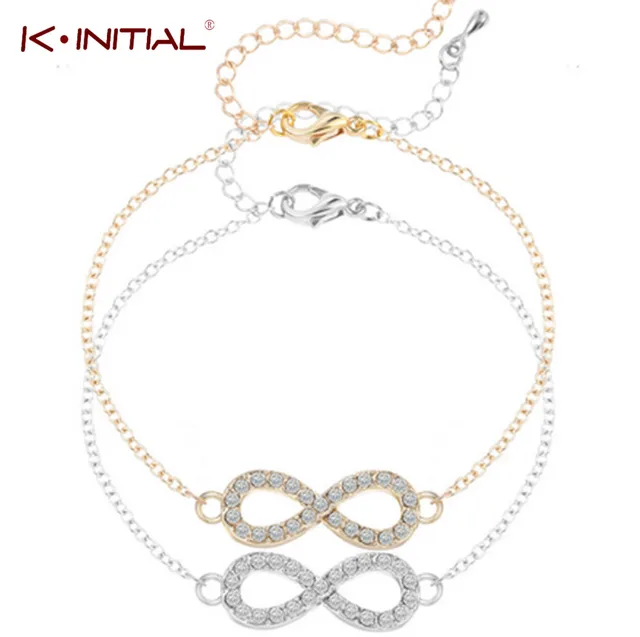 Kinitial Célèbre CZ Infinity 8 Bracelet Bracelets Simple Infinity BFF Bracelet Amitié Meilleur ami Min 1