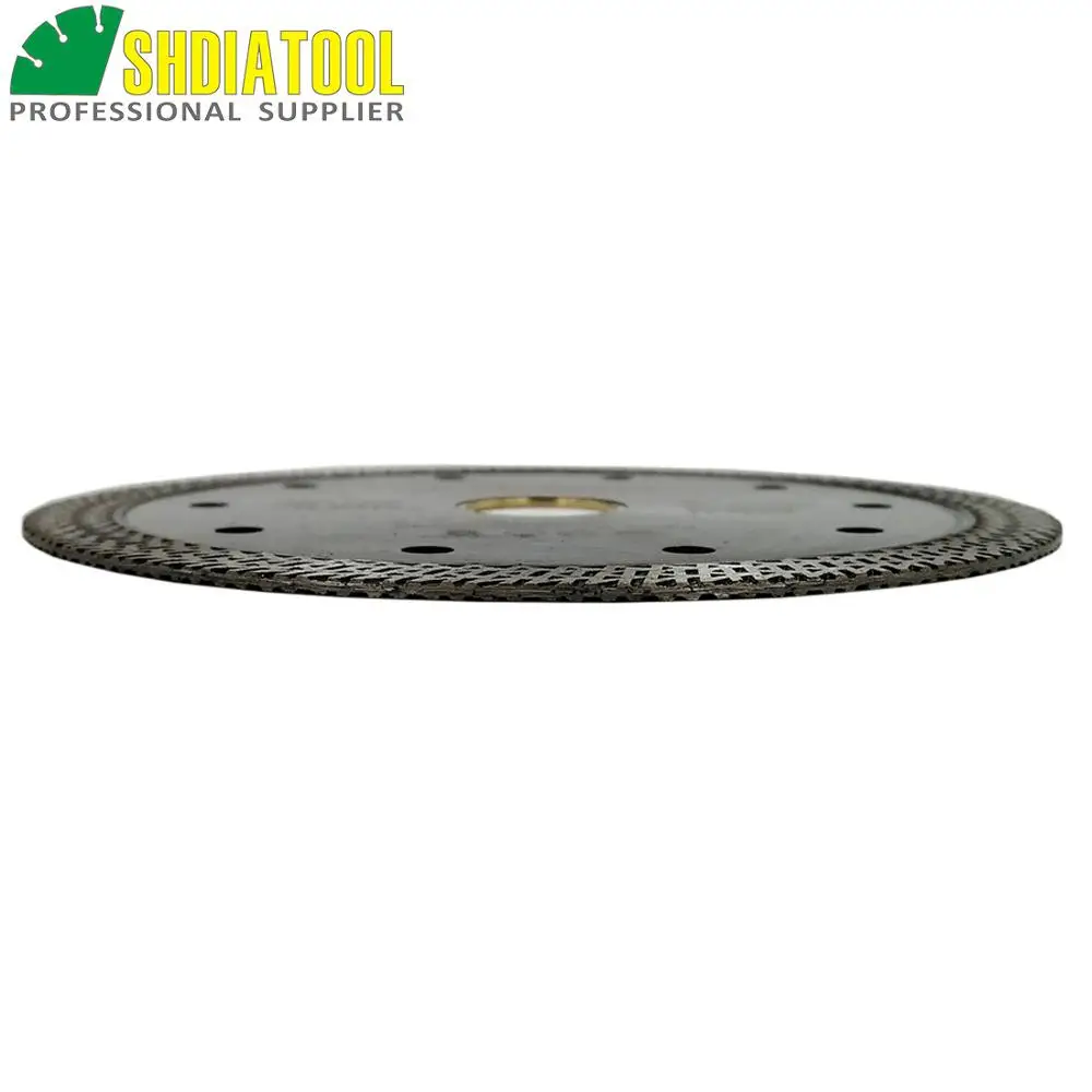 SHDIATOOL 2pks Diameter 5"/125mm Diamond Hot-pressed Sintered Diamond Cutting Disc Tile Mesh Turbo Rim Segment Ceramic Saw Blade