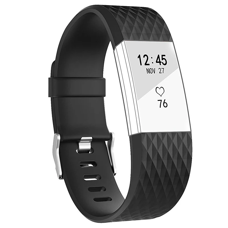 Горячая Смарт запястье Запчасти для авто Fitbit Charge 2 ремешок Fit bit Charge2 Flex браслет кожа браслет с формами - Цвет: Black