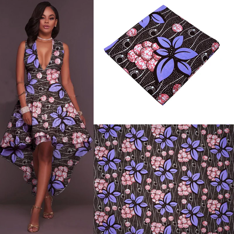 

purple flower nigeria african wax prints fabric super wax hollandais 2017 ankara fabric hollandais wax wrappa dress fabric
